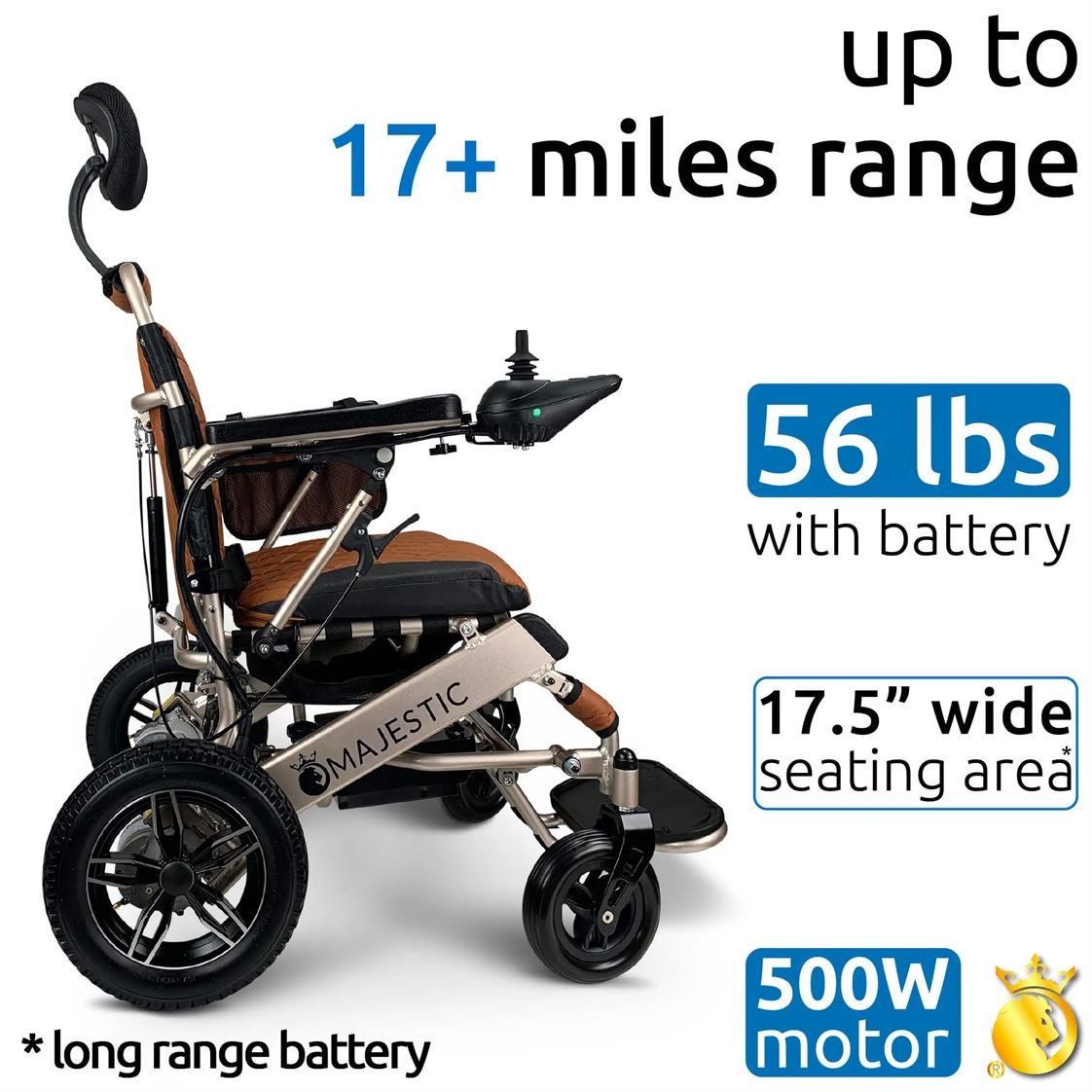 Majestic Iq-8000 Remote Controlled Electric Wheelchair With Recline (17.5” Or 20” Wide Seat) - Image 5